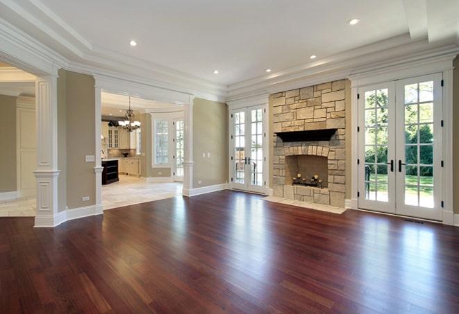 rich mahogany hardwood flooring in modern living room